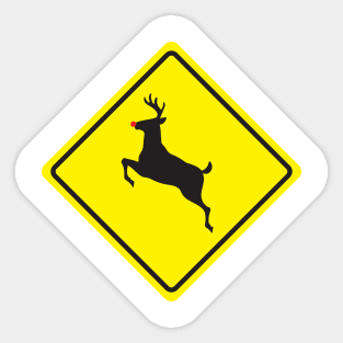 Rudolph Crossing Sticker